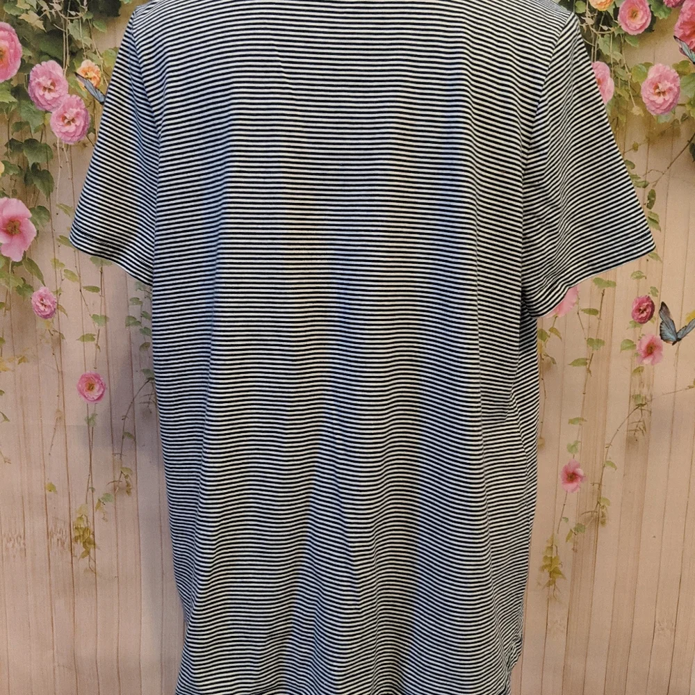 Kim Rogers Striped Crochet Top XL - Picture 3 of 5